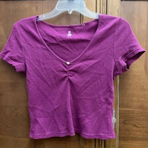 Pacsun Waffle Knit Flower Top